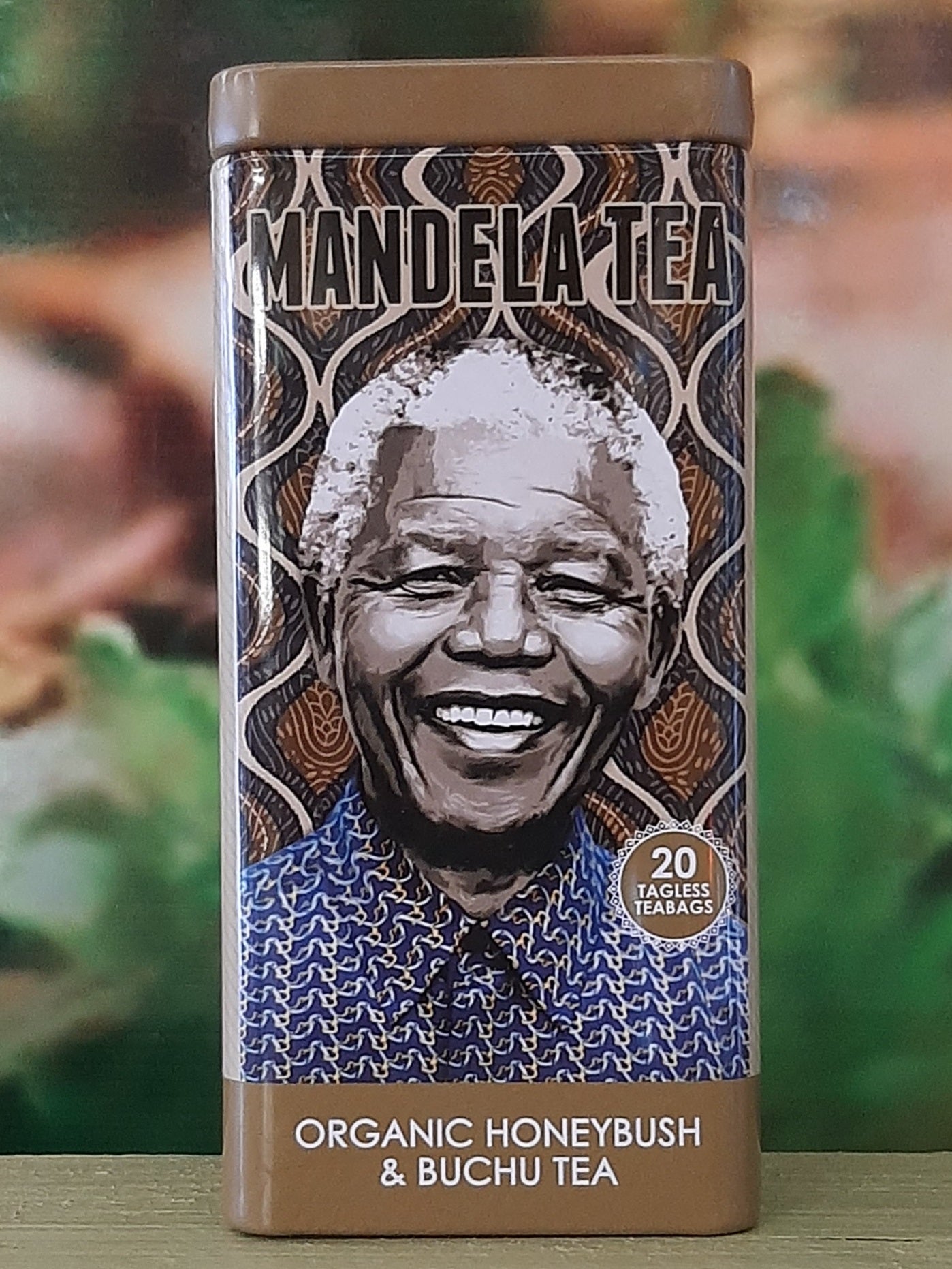 Mandela Tin Organic Honeybush and Buchu Tea 20 teabags