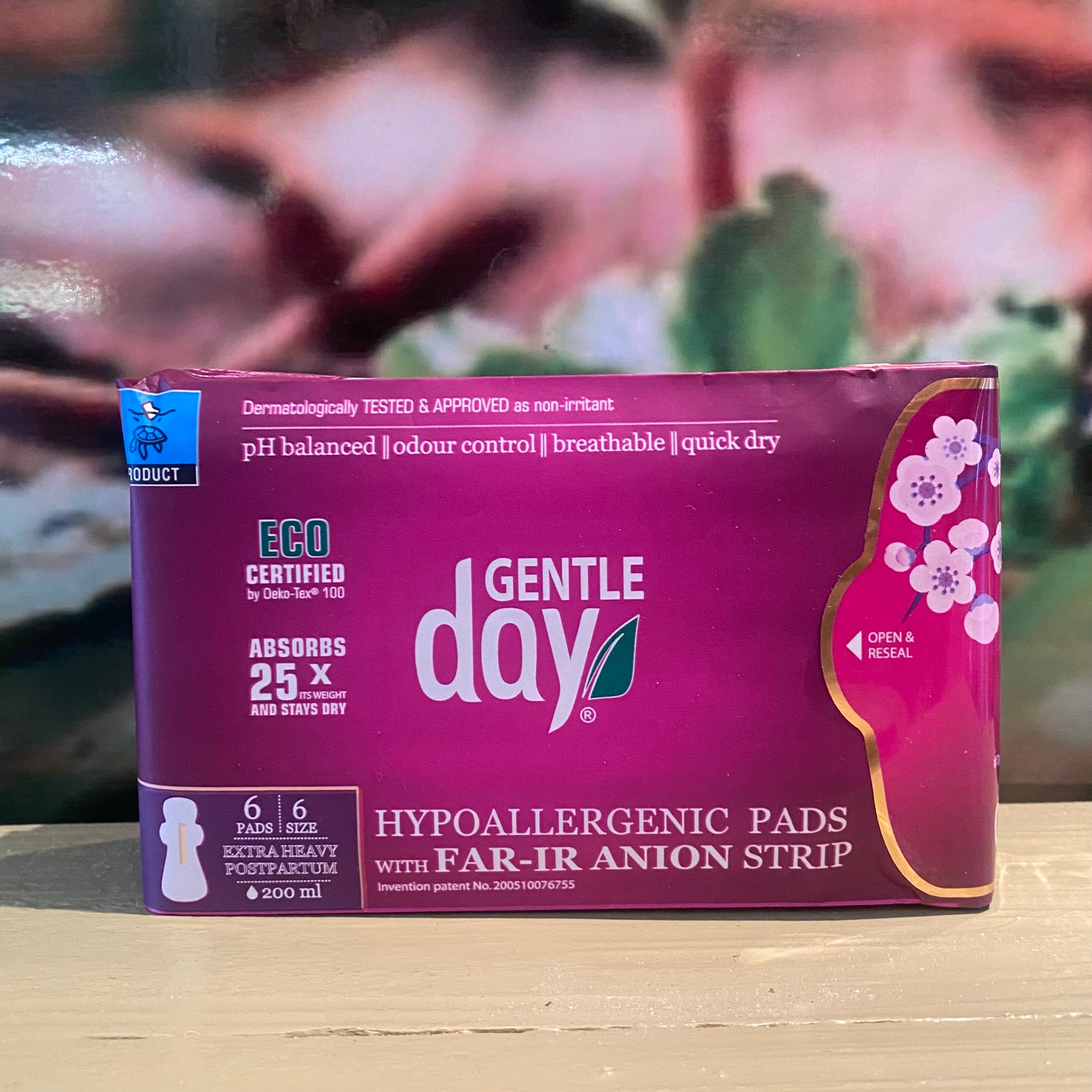 Gentle Day Organic Extra Heavy / Postpartum pads with FAR-IR ANION strip