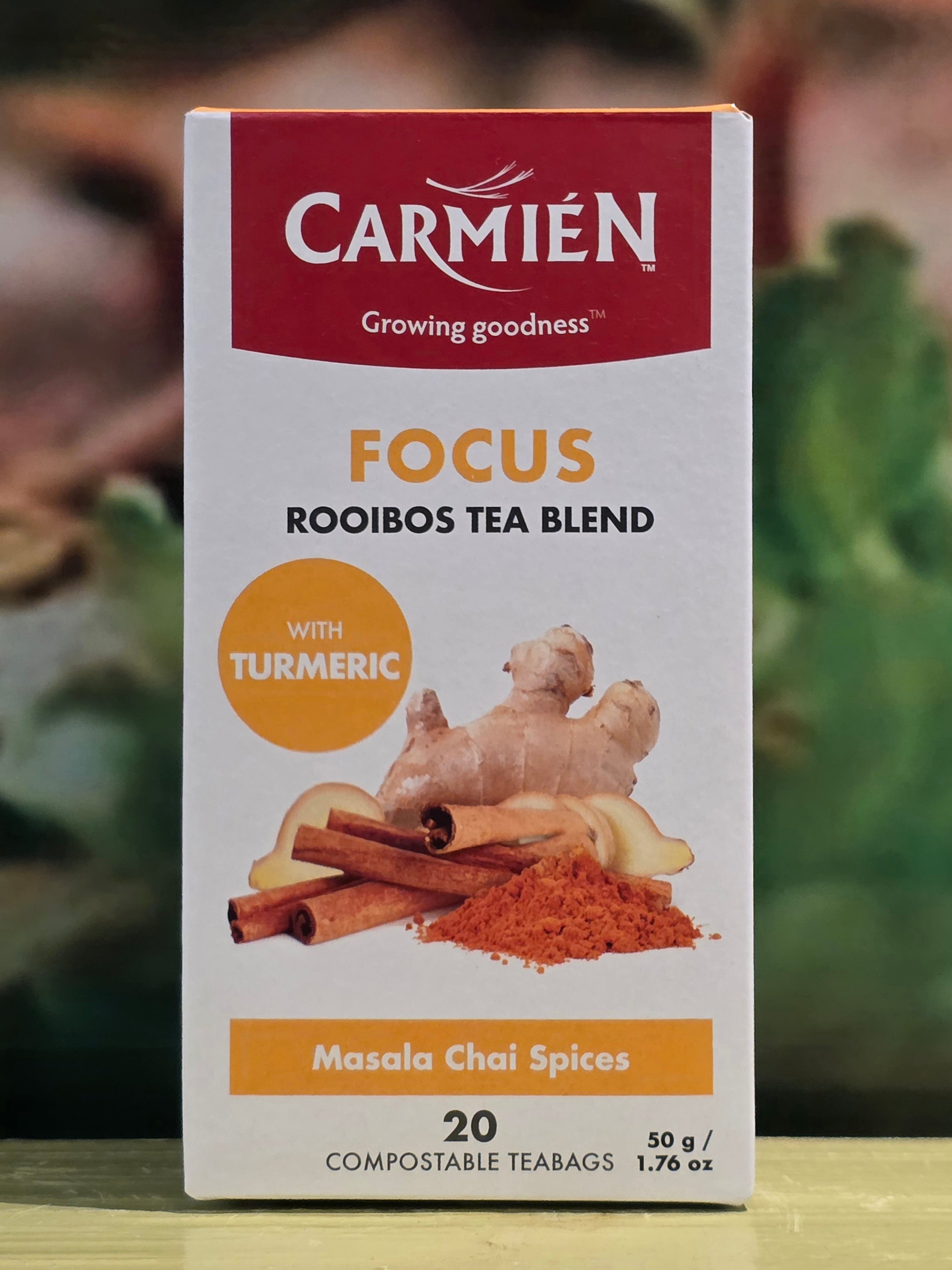 Carmién Focus with Masala Chai & Turmeric – 20 Teabags